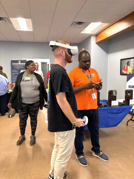 Jordan with VR headset